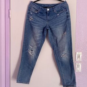 White House Black Market Girlfriend Distressed Jeans